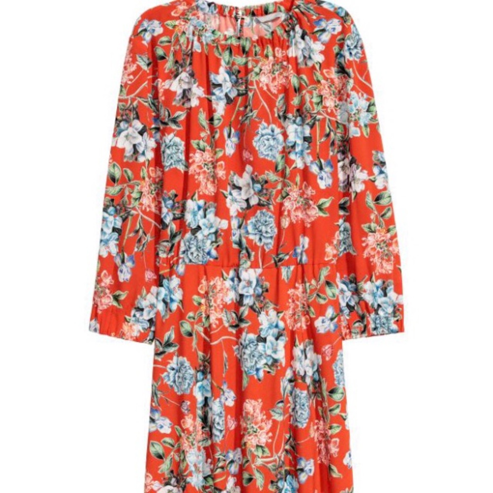 H&M Dress Orangey red with Patterned Size 8